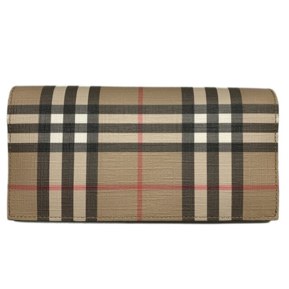 Burberry Wallet Beige Canvas Leather Long Bifold - Picture 2 of 5